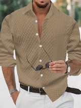 Hemd Herren | Gemustertes Design & Normale Passform – Khaki