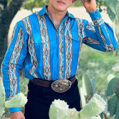 Hemd mit Knopfleiste | Western | Regular Fit | Langarmhemden | Herrenhemden