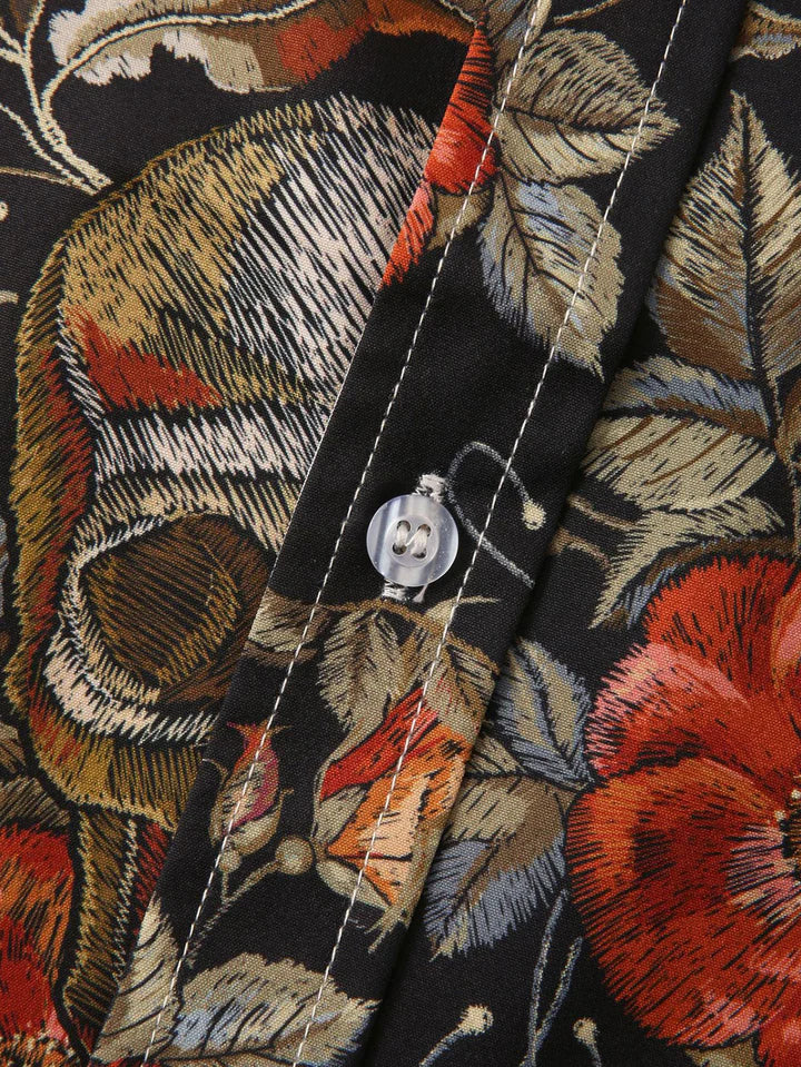 Hemd mit kurzen Ärmeln - Totenkopfdruck - mit Kragen - Hemd mit Knopfleiste - Herrenbekleidung