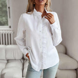 Hemdbluse Damen | Schmeichelnde Passform & Zeitloses Streifen-Design – Weiß