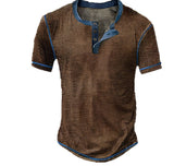 Henley Hemd Herren | Knopfleiste & Sportlicher Stehkragen – Dunkelbraun