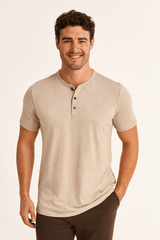 Henley Shirt Herren | Knopfleiste & Bequemer Sitz – Khaki