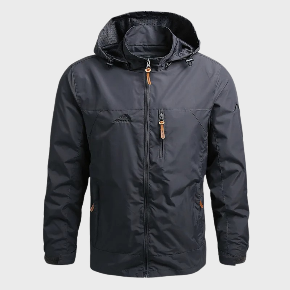 Herren Outdoor-Regenjacke mit Kapuze | Wasserabweisend