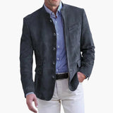 Herren Blazer | Stehkragen & Smarter Look – Marineblau