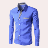 Herren Business Hemd Mit Kentkragen – Blau