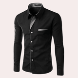 Herren Business Hemd Mit Kentkragen – Schwarz