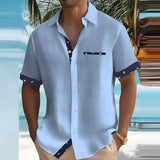Herren Hemd Kurzarm | Kontrastdetails & Luftiger Schnitt – Blau