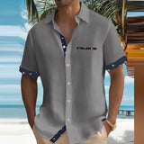 Herren Hemd Kurzarm | Kontrastdetails & Luftiger Schnitt – Grau