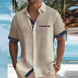 Herren Hemd Kurzarm | Kontrastdetails & Luftiger Schnitt – Khaki