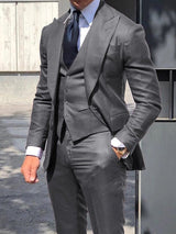 Herren Hochzeitsanzug Dreiteiler Elegant – Grau