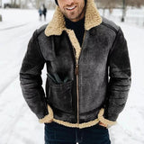 Herren-Jacke Im Lammfell-Stil - Thies – Schwarz