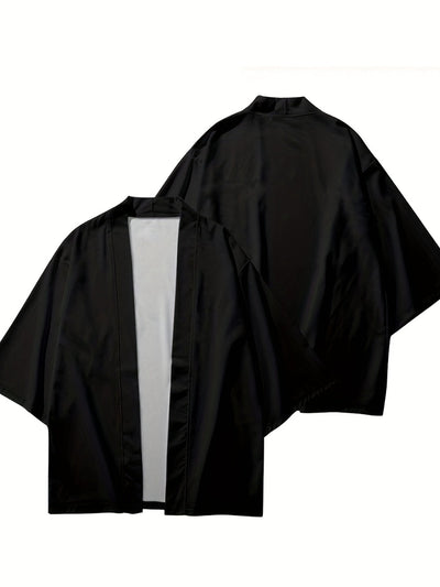 Herren-Kimono – locker sitzendes, übergroßes Overshirt mit kurzer Ärmel und offener Vorderseite