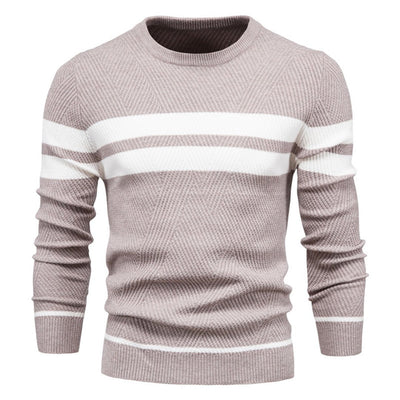 Herren Pullover | Gestreift | Rundhalsausschnitt | Strickpullover | Herrenbekleidung