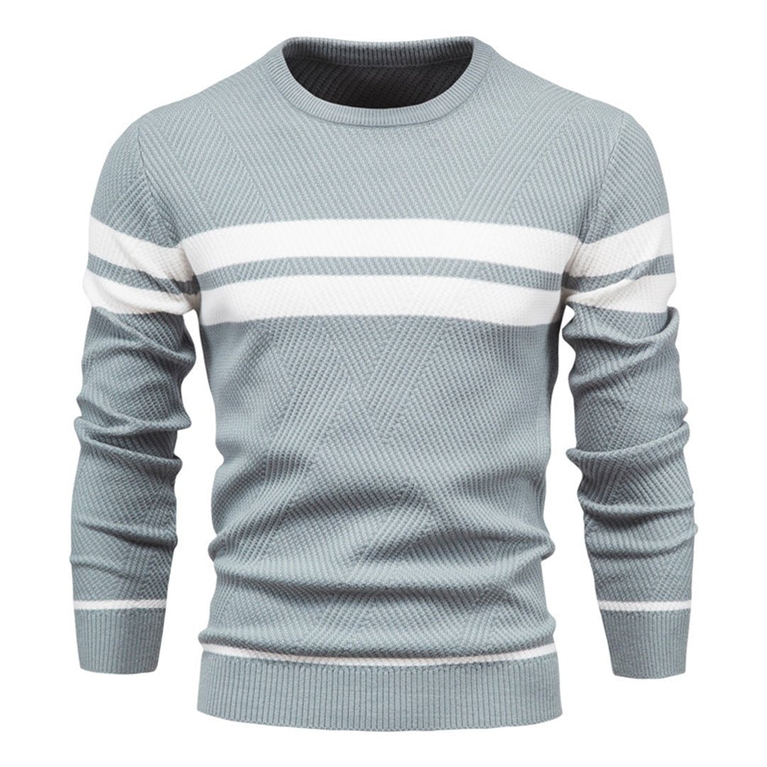 Herren Pullover | Gestreift | Rundhalsausschnitt | Strickpullover | Herrenbekleidung