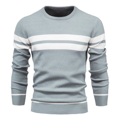 Herren Pullover | Gestreift | Rundhalsausschnitt | Strickpullover | Herrenbekleidung
