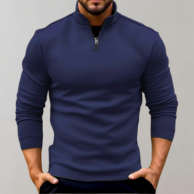 Herren-Pullover mit Viertelreißverschluss | Langarm | Pullover | Sweatshirt mit halbem Reißverschluss | Herren-Pullover mit Viertelreißverschluss