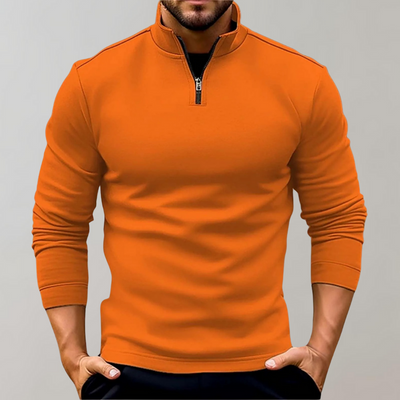 Herren-Pullover mit Viertelreißverschluss | Langarm | Pullover | Sweatshirt mit halbem Reißverschluss | Herren-Pullover mit Viertelreißverschluss