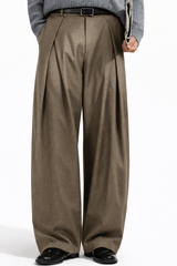 Herren Weite Stoffhose im Pantalon Stil – Taupe