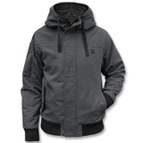 Herren Winterjacke | Sportlicher Kurzschnitt | Kapuze & Windschutz gegen Kälte – Grau