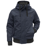 Herren Winterjacke | Sportlicher Kurzschnitt | Kapuze & Windschutz gegen Kälte – Dunkelblau