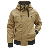 Herren Winterjacke | Sportlicher Kurzschnitt | Kapuze & Windschutz gegen Kälte – Khaki