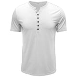 Henley Shirt Herren | Klassisches Kurzarm-Shirt mit Knopfleiste – Weiß