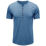 Henley Shirt Herren | Klassisches Kurzarm-Shirt mit Knopfleiste – Dunkelblau