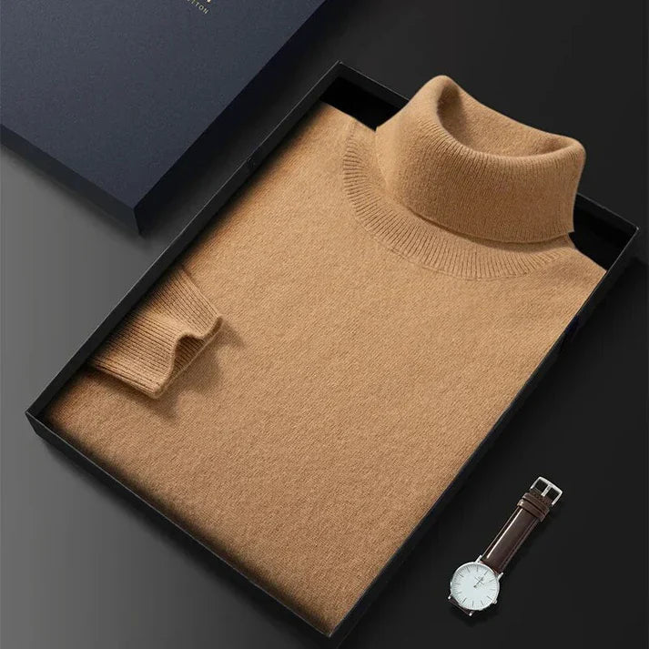 Herren-Rollkragenpullover – Elegantes Design, normale Passform, lange Ärmel