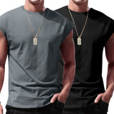 Ärmelloses Shirt Herren | 2er-Pack Muscle-Tanktop für Gym & Alltag – Grau