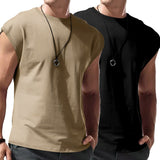 Ärmelloses Shirt Herren | 2er-Pack Muscle-Tanktop für Gym & Alltag – Khaki