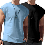 Ärmelloses Shirt Herren | 2er-Pack Muscle-Tanktop für Gym & Alltag – Blau
