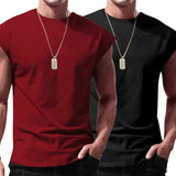 Ärmelloses Shirt Herren | 2er-Pack Muscle-Tanktop für Gym & Alltag – Dunkelrot