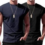 Ärmelloses Shirt Herren | 2er-Pack Muscle-Tanktop für Gym & Alltag – Dunkelblau