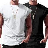 Ärmelloses Shirt Herren | 2er-Pack Muscle-Tanktop für Gym & Alltag – Weiß
