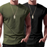 Ärmelloses Shirt Herren | 2er-Pack Muscle-Tanktop für Gym & Alltag – Grün