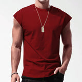 T Shirt Herren | Ärmelloses Muscle-Shirt für Gym & Freizeit – Dunkelrot