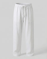 Herren lässige Leinen-Loungehose im Zen-Stil – Weiß