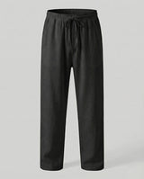 Herren lässige Leinen-Loungehose im Zen-Stil – Schwarz
