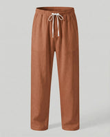 Herren lässige Leinen-Loungehose im Zen-Stil – Orange