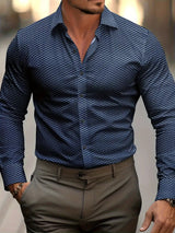 Herrenhemd | Kariertes Muster & Eleganter Business-Look – Blau