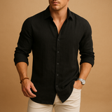 Herrenhemd | Langarm & cleanes Design – Schwarz
