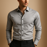 Herrenhemd | Langarm & klassischer Business-Look – Grau