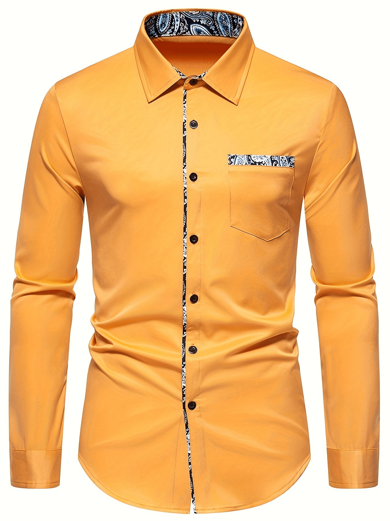 Herrenhemd Langarm Paisleymuster aus Hochwertigem Material