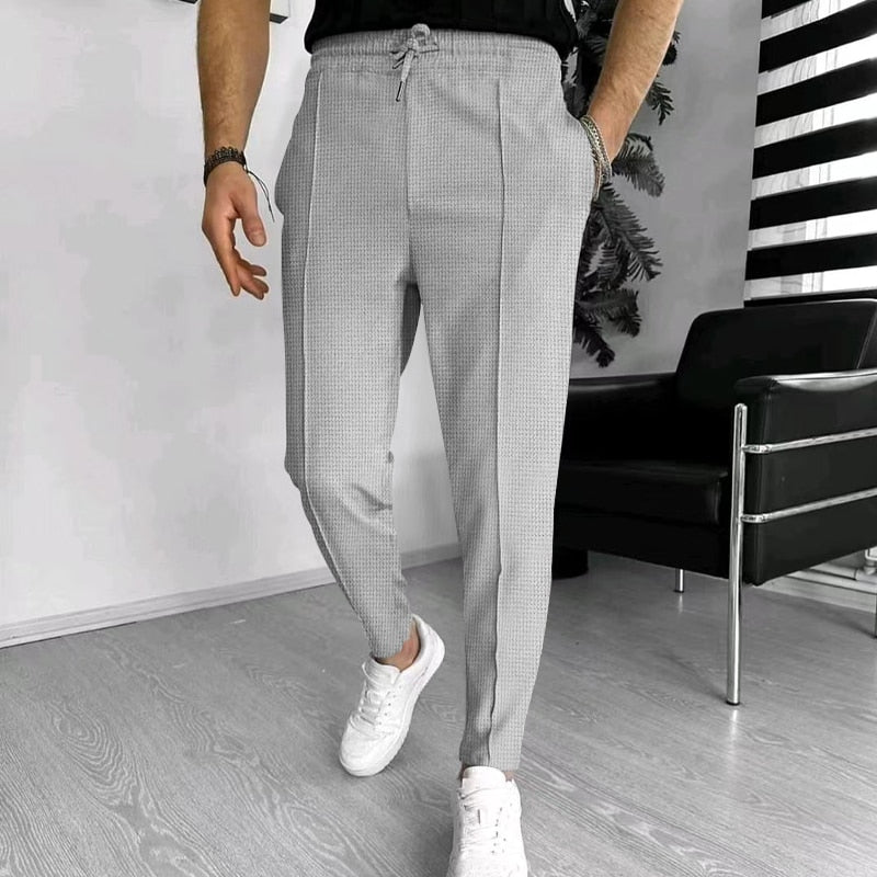 Herrenhose - Elastische Taille - Kordelzug - Freizeithose - Stylische Jogger