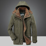 Herrenparka | Winterparka Herren | Abnehmbare Kapuze & Warmes Innenfutter – Grün