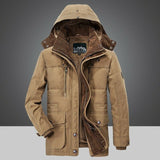 Herrenparka | Winterparka Herren | Abnehmbare Kapuze & Warmes Innenfutter – Khaki