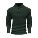 Herrenpullover Mit Schalkragen Und Strickmuster - Lenny – Dunkelgrün