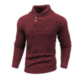 Herrenpullover Mit Schalkragen Und Strickmuster - Lenny – Rot