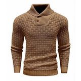 Herrenpullover Mit Schalkragen Und Strickmuster - Lenny – Braun