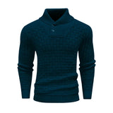 Herrenpullover Mit Schalkragen Und Strickmuster - Lenny – Blau